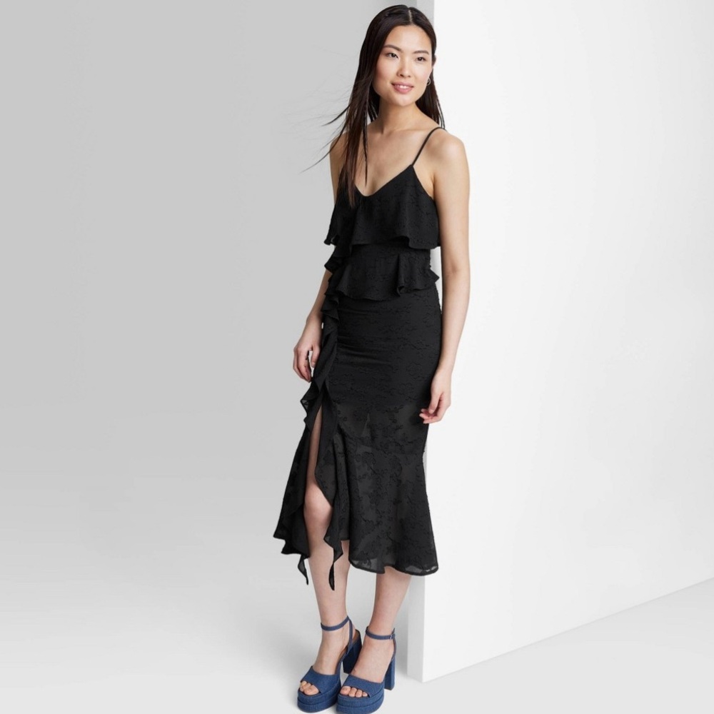 BEAUTIFUL RUFFLE MIDI DRESS - Picture 1 of 10